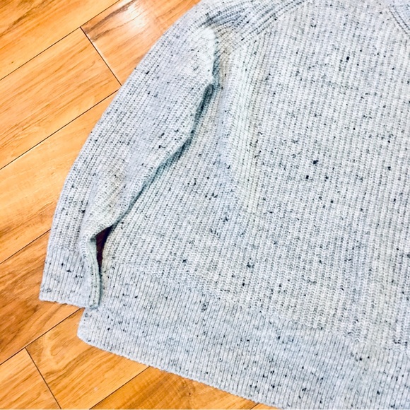 Madewell cable knit sweater ribbed knit wool grey gray winter turtleneck… - Picture 5 of 10